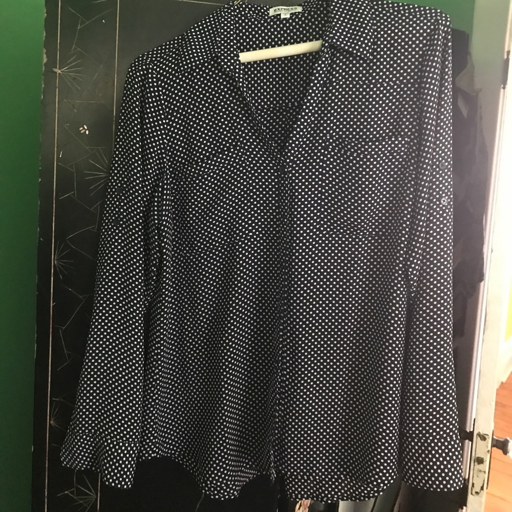 Express polka dot blouse