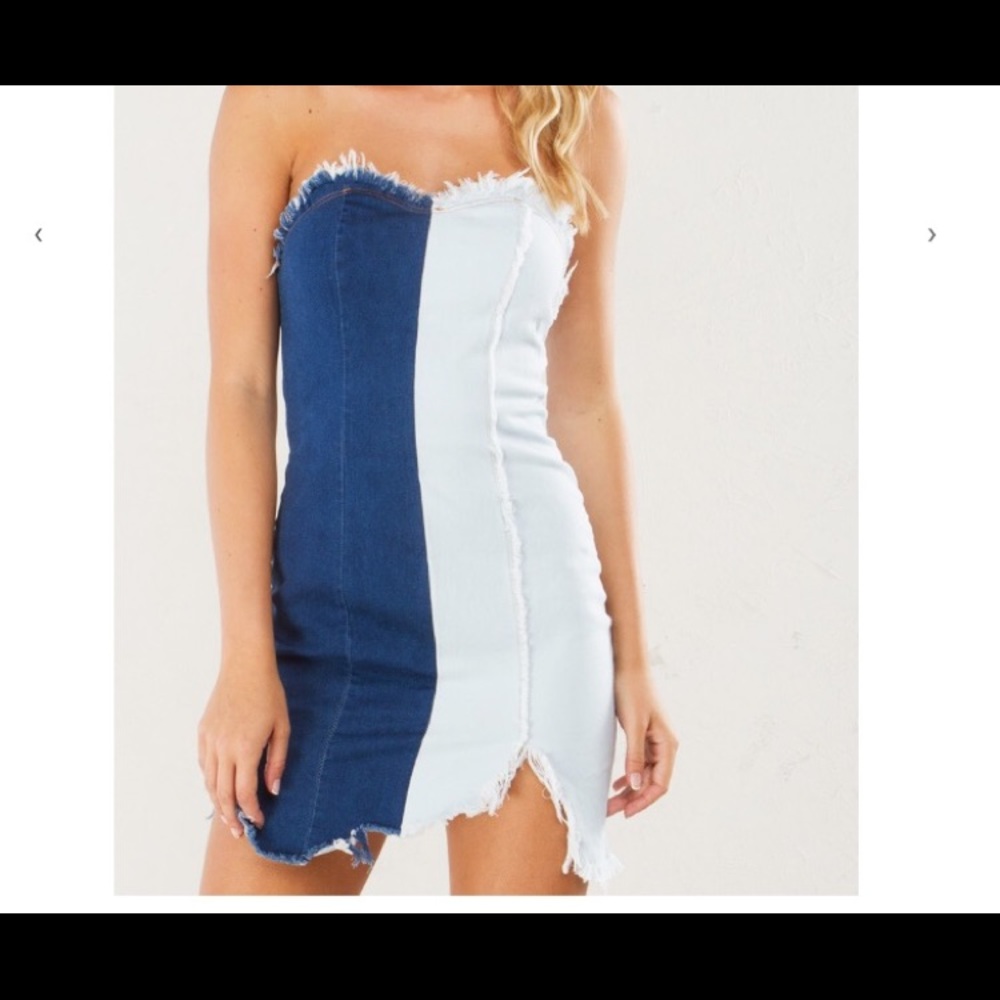 Akira two tone blue jean dress
