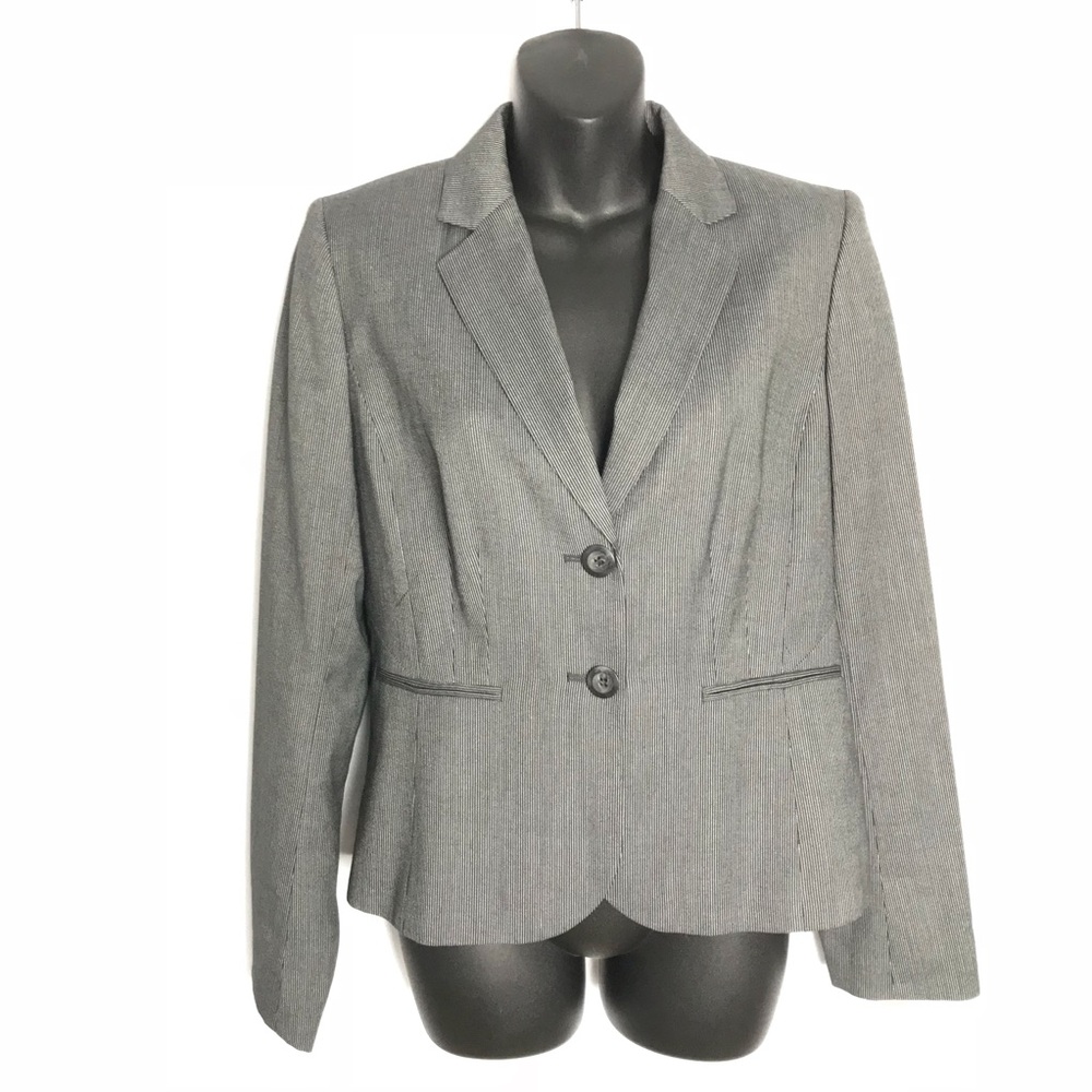 Calvin Klein Women’s B/W Striped Two-Button Blazer