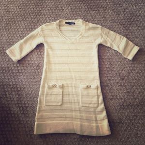French Connection cream colored sweater dress