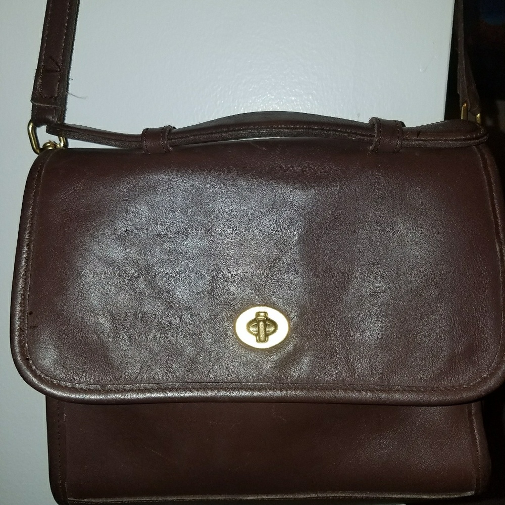 Vintage Coach Court Bag. Brown