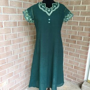 Vintage green embellished dress