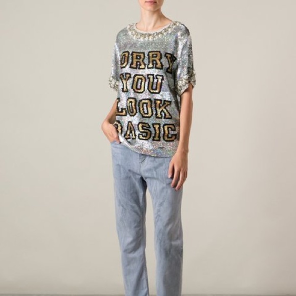 Ashish Sequin Embellished T Shirt
