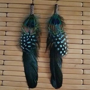 Hand crafted boho feather earrings