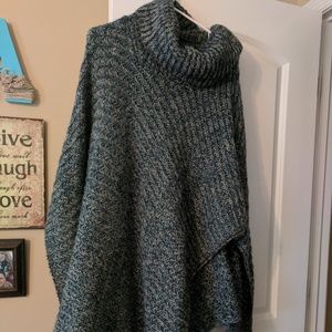 mutli tone blue poncho