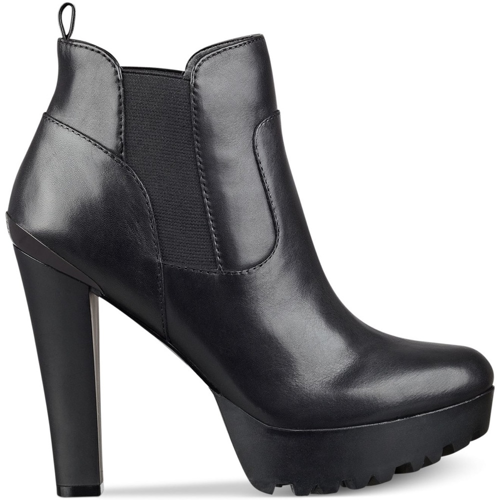 Guess 'Clay' Lugged Platform Bootie black leather