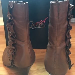 CARLOS SANTANA BROWN LEATHER BOOTS