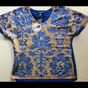 Royal Blue sequined top