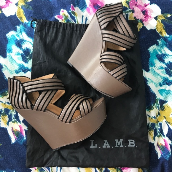 L.A.M.B Platform Wedges - Picture 1 of 4