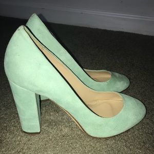 Jcrew Mint Green Suede Pumps