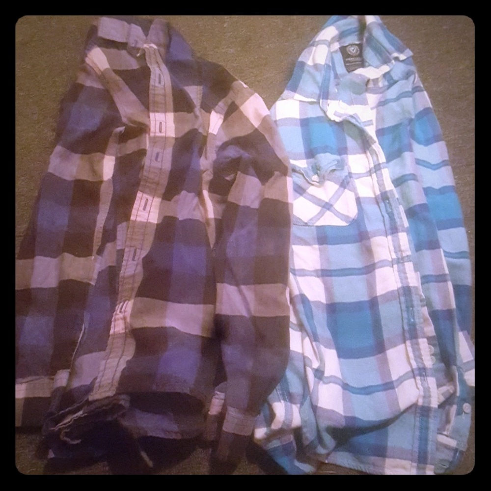 Two American Eagle flannels!