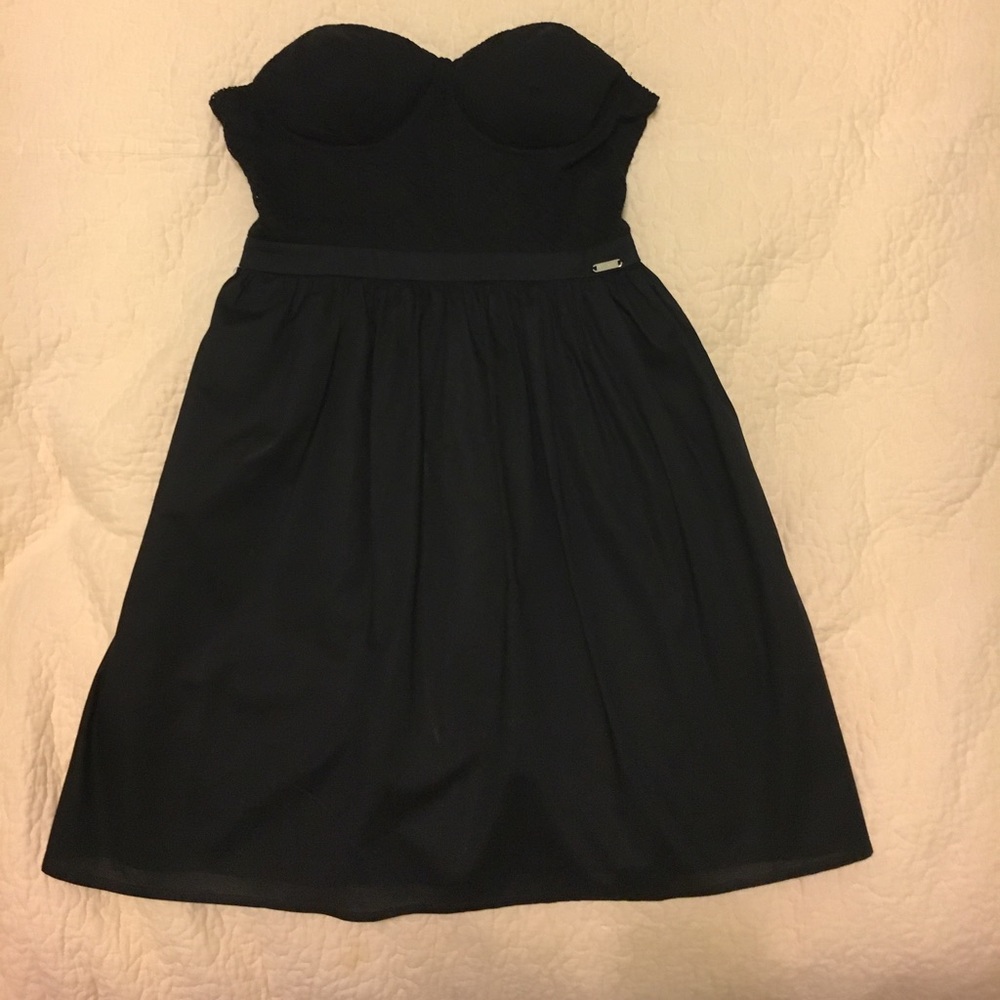 Guess, size M, black lace up dress