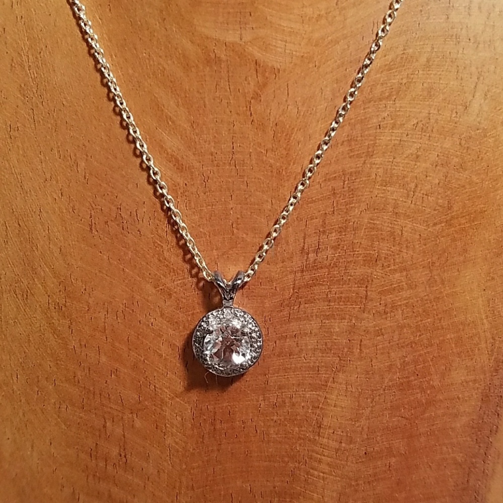 Sterling silver Topaz with diamonds