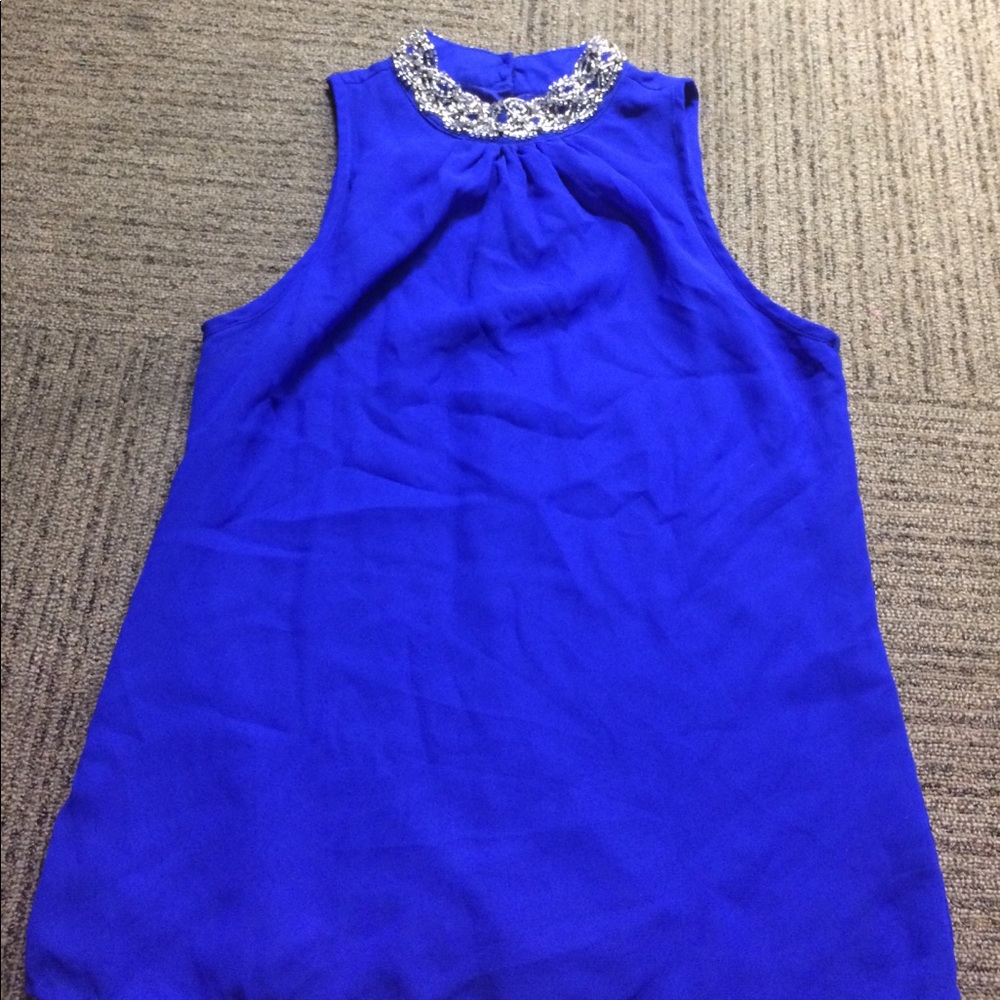 Dressy Blue with Jewels Blouse