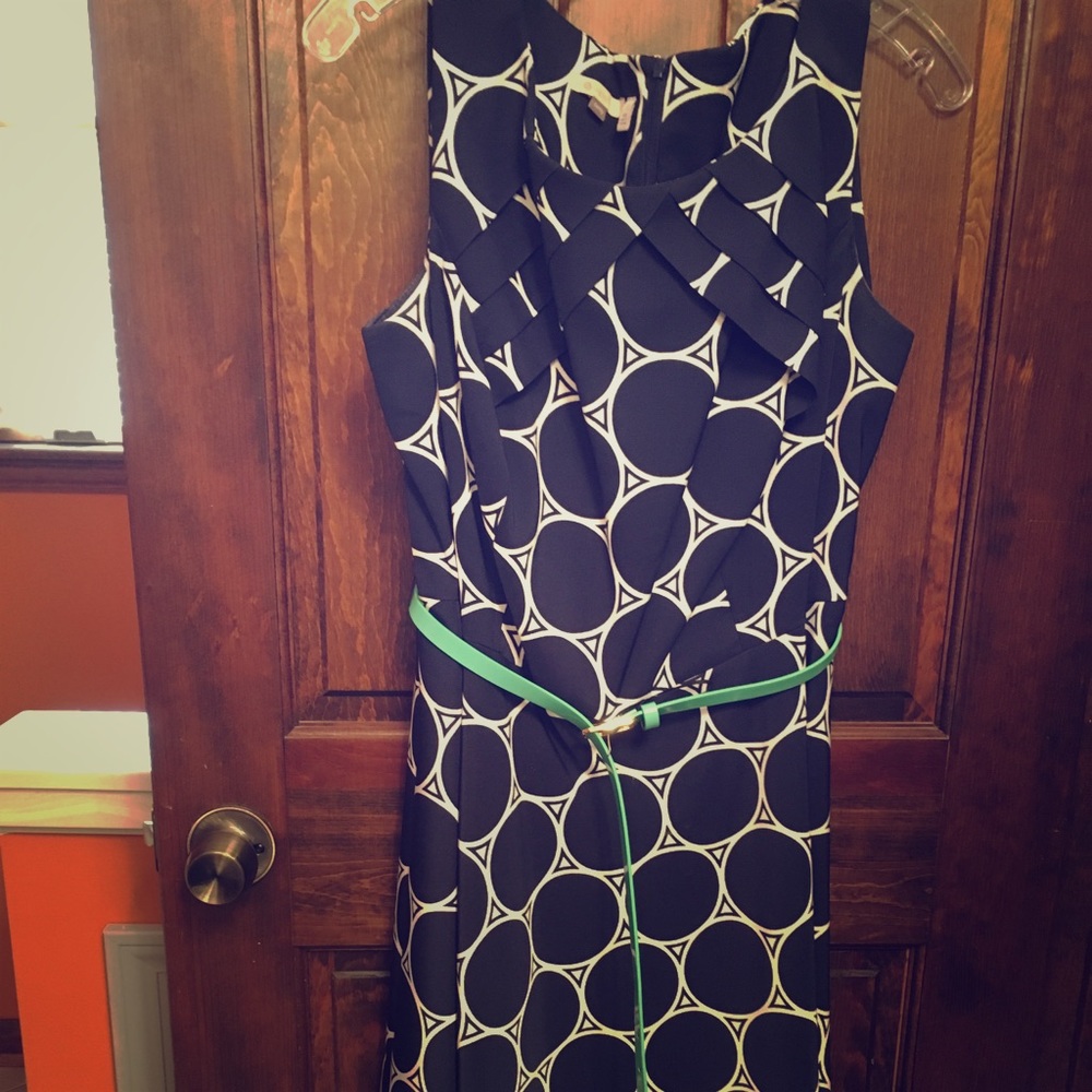 Dress Barn Navy and White Dress