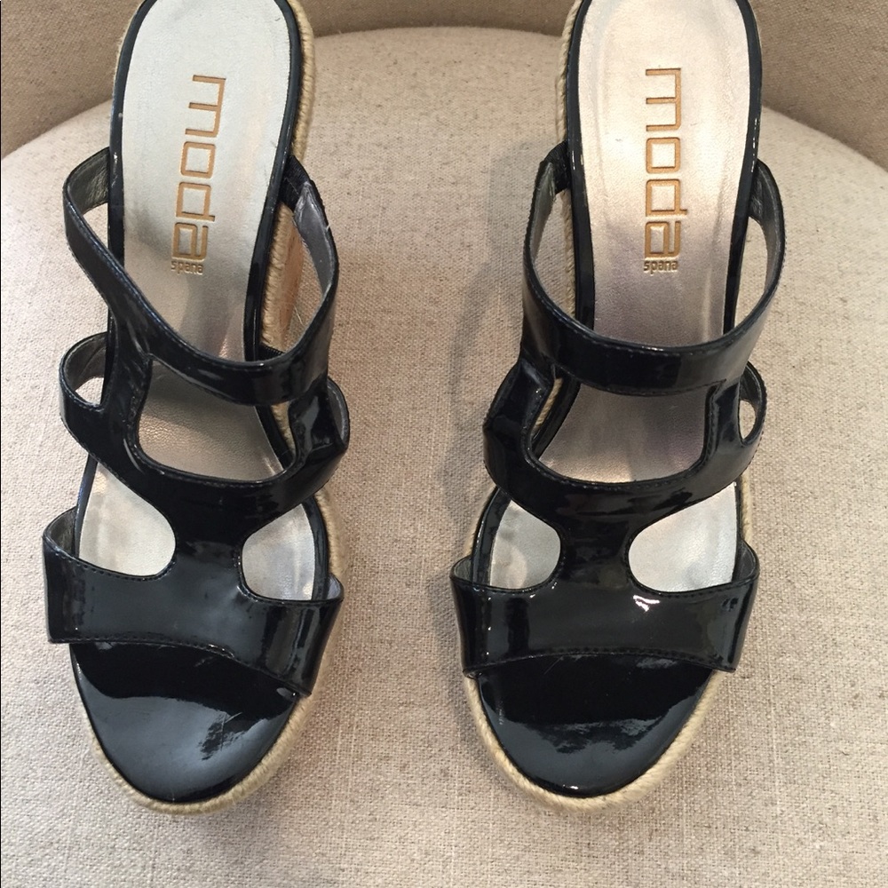 Black Parent design wedge heels