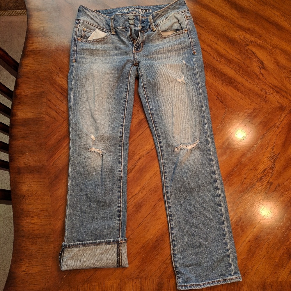 American Eagle blue jean capris
