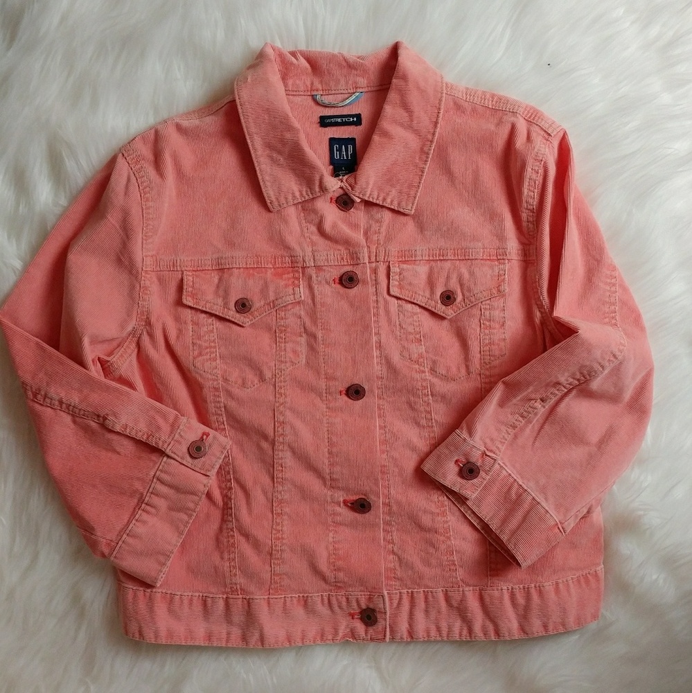 Gap 1969 Pink Corduroy Jean Jacket Large