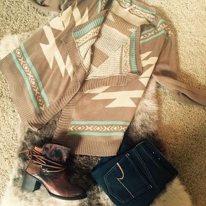 Aztec cardigan, size large.