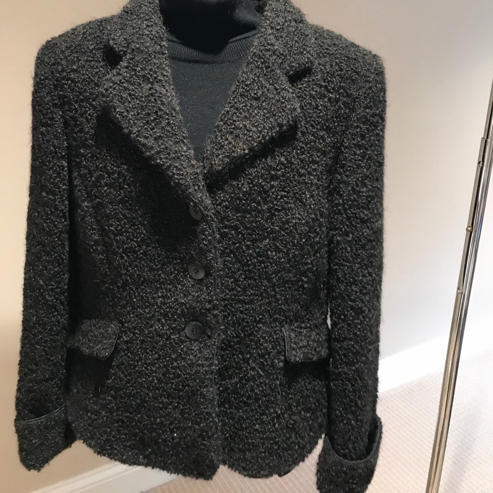 Armani Collezioni black boucle jacket. Size 12