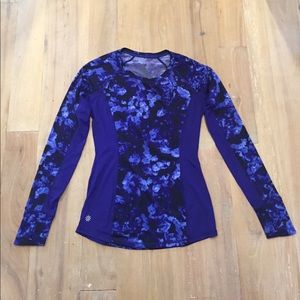 Athleta Floral Long Sleeve Top size XS