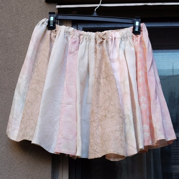 Custom Made Kimono Print Flared Pleated Mini Skirt - Picture 9 of 12