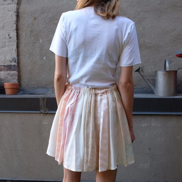 Custom Made Kimono Print Flared Pleated Mini Skirt - Picture 8 of 12