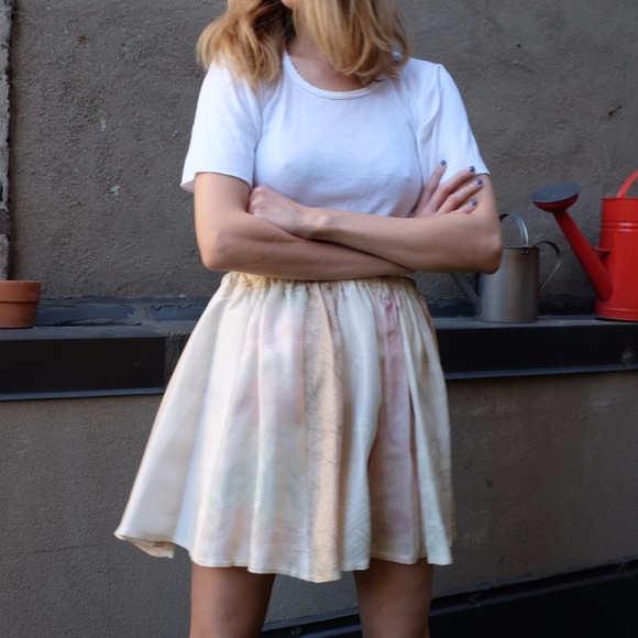 Custom Made Kimono Print Flared Pleated Mini Skirt - Picture 5 of 12