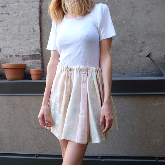 Custom Made Kimono Print Flared Pleated Mini Skirt - Picture 6 of 12