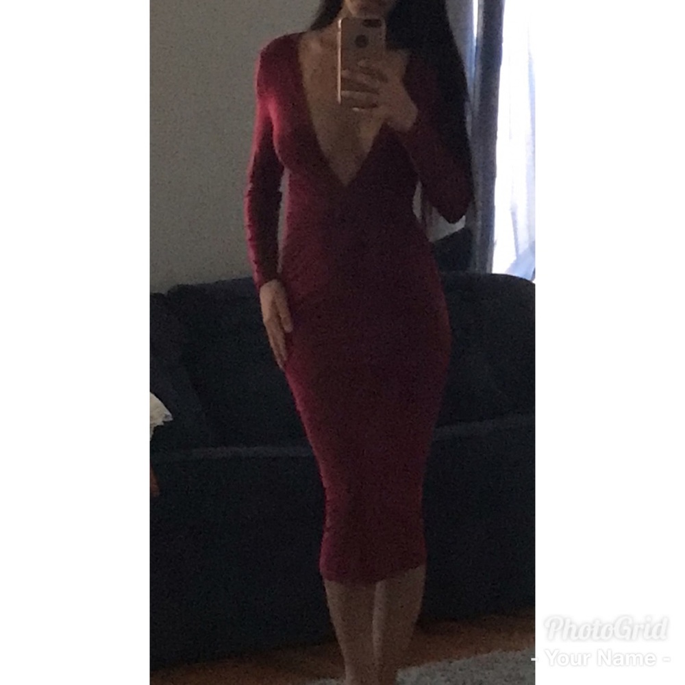 Plunge neck dress