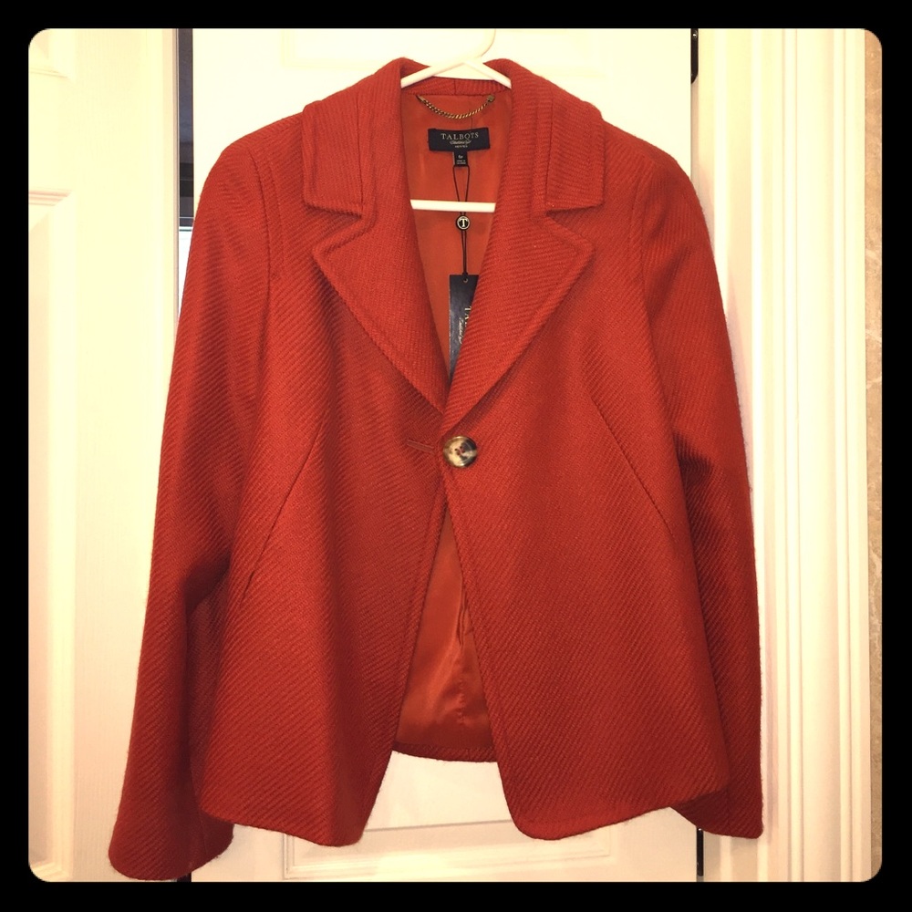 Talbots petite 6 orange jacket