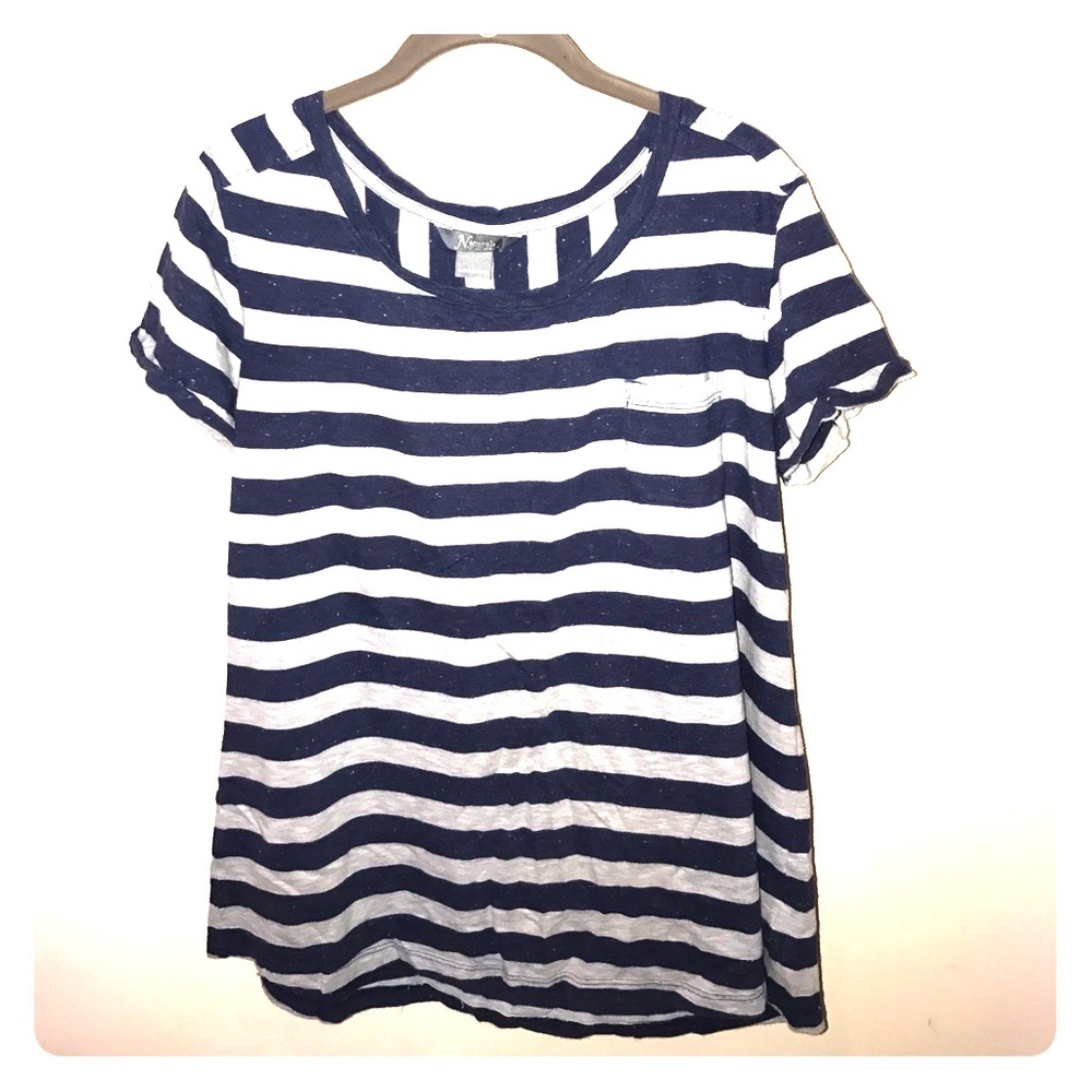 Nautical navy gray stripe shirt