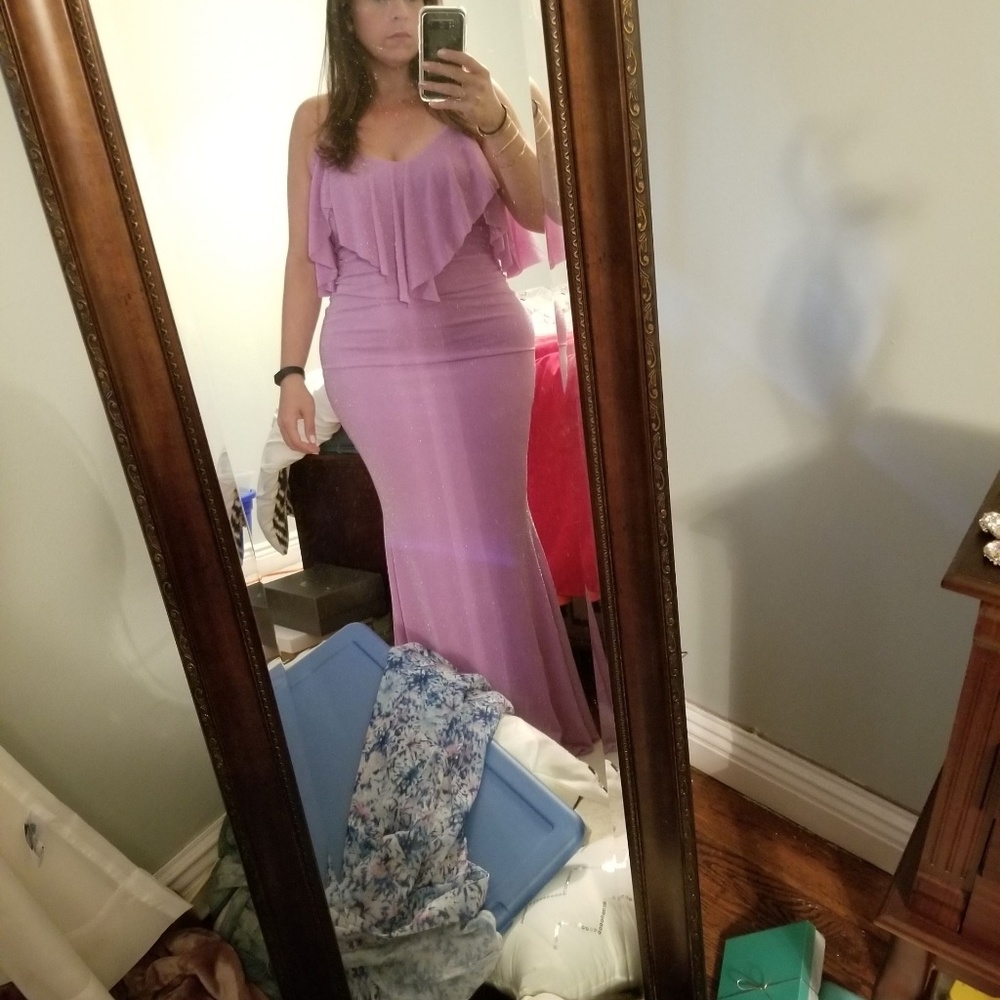 City goddess maxi with frill overlay