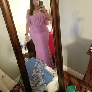 City goddess maxi with frill overlay