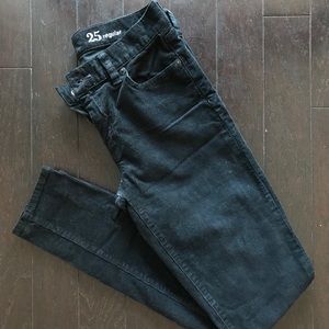 J. Crew Midrise Toothpick Black Corduroy Size 25