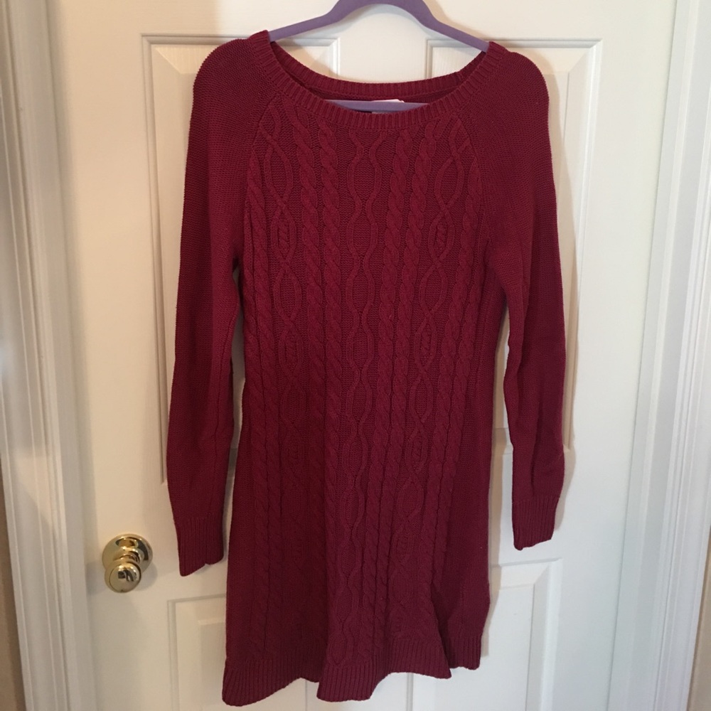 Maroon Old Navy sweater dress