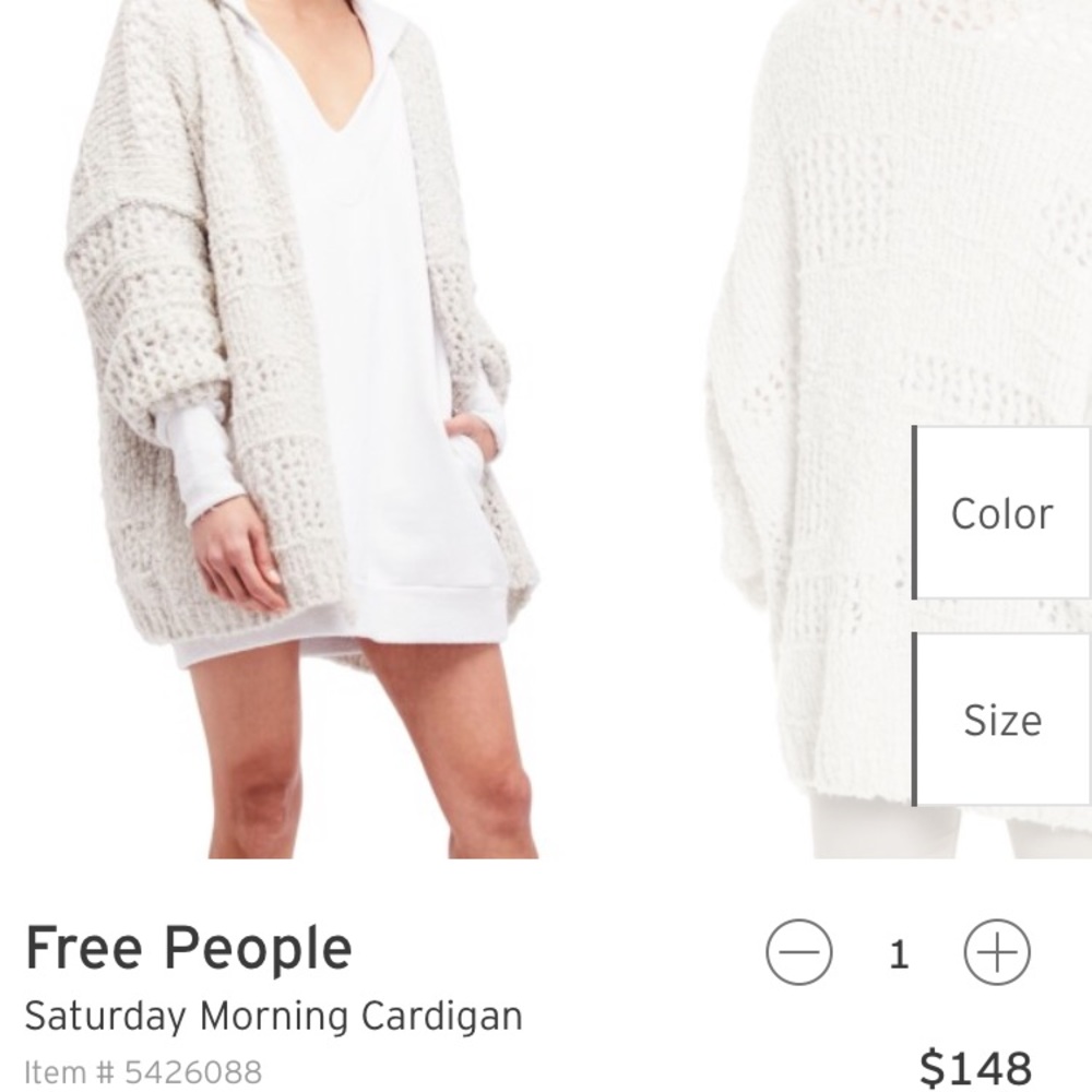 NWT Free People Saturday Morning Cardigan