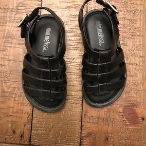 Mini Melissa strappy black baby sandals