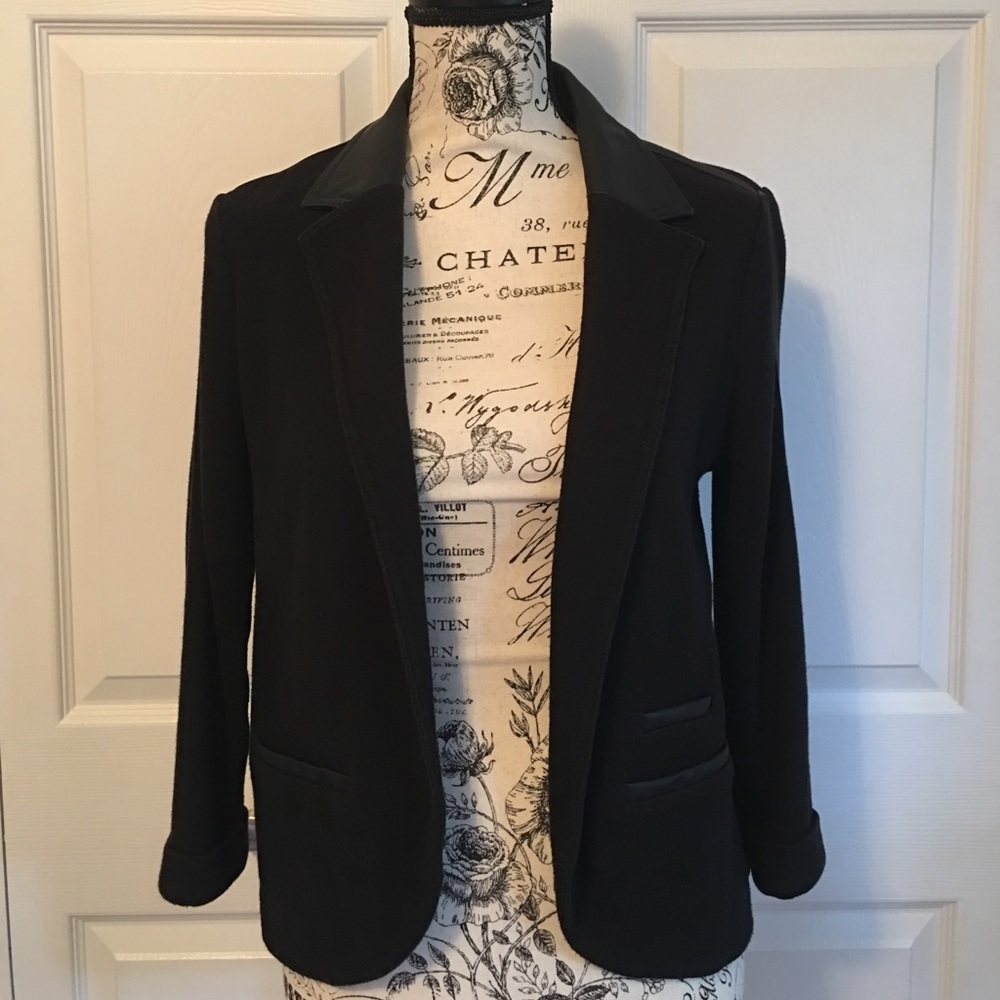 Express-Blazer with Leather Trim