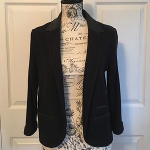 Express-Blazer with Leather Trim