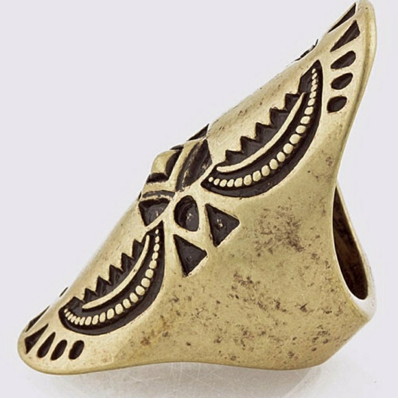 Aztec Silver Ring - Picture 2 of 2