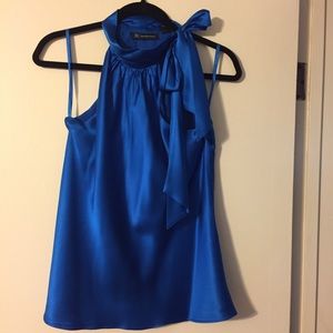 Inc International royal blue halter blouse size 6