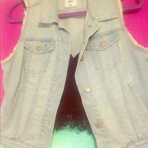 Light blue jean vest