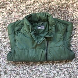 Warm Army Green Puff Vest