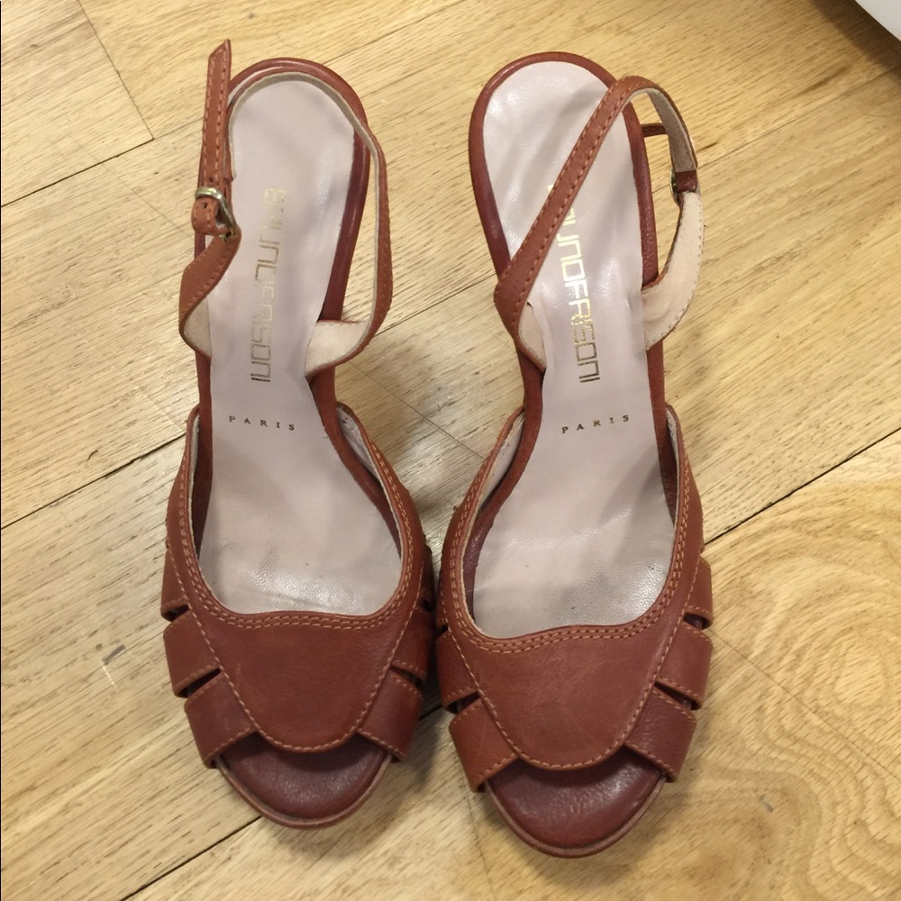 Bruno frisoni Brown Peep Toe Heels Size 36