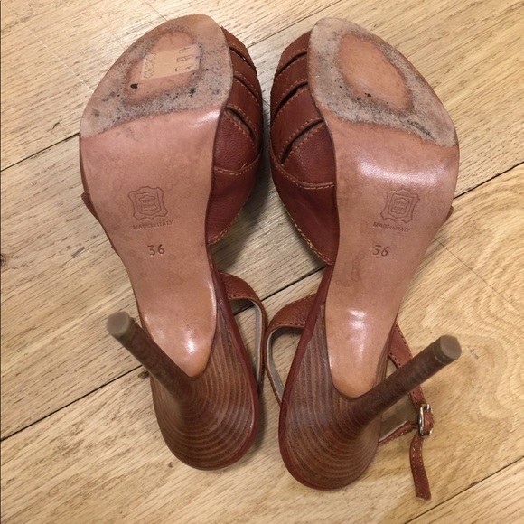 Bruno frisoni Brown Peep Toe Heels Size 36 - Picture 4 of 4