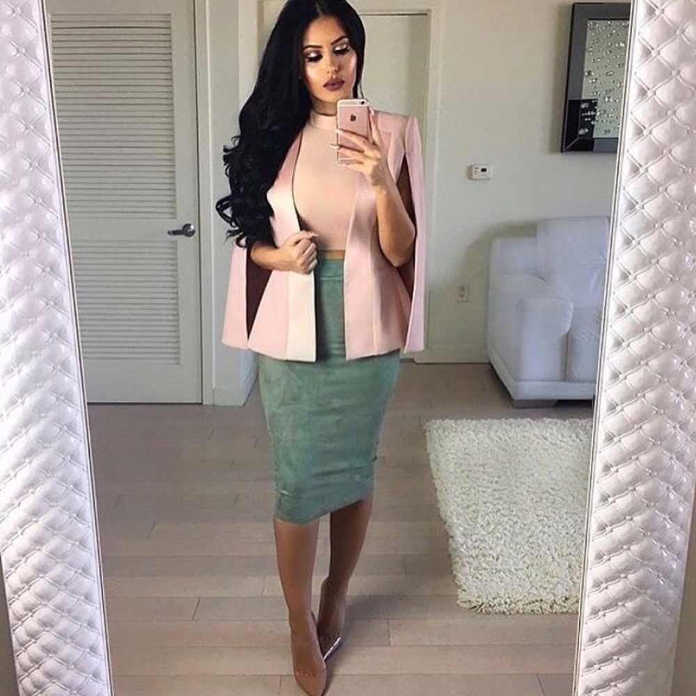Green Suede Skirt