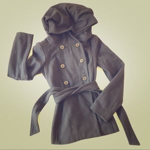 3for1 DEAL Zara Dark Double breasted Wool Pea Coat