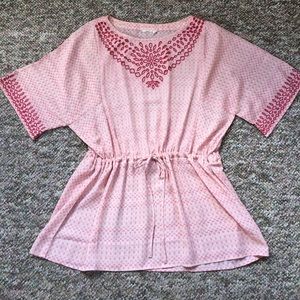 Office Casual Pink Anthro Top