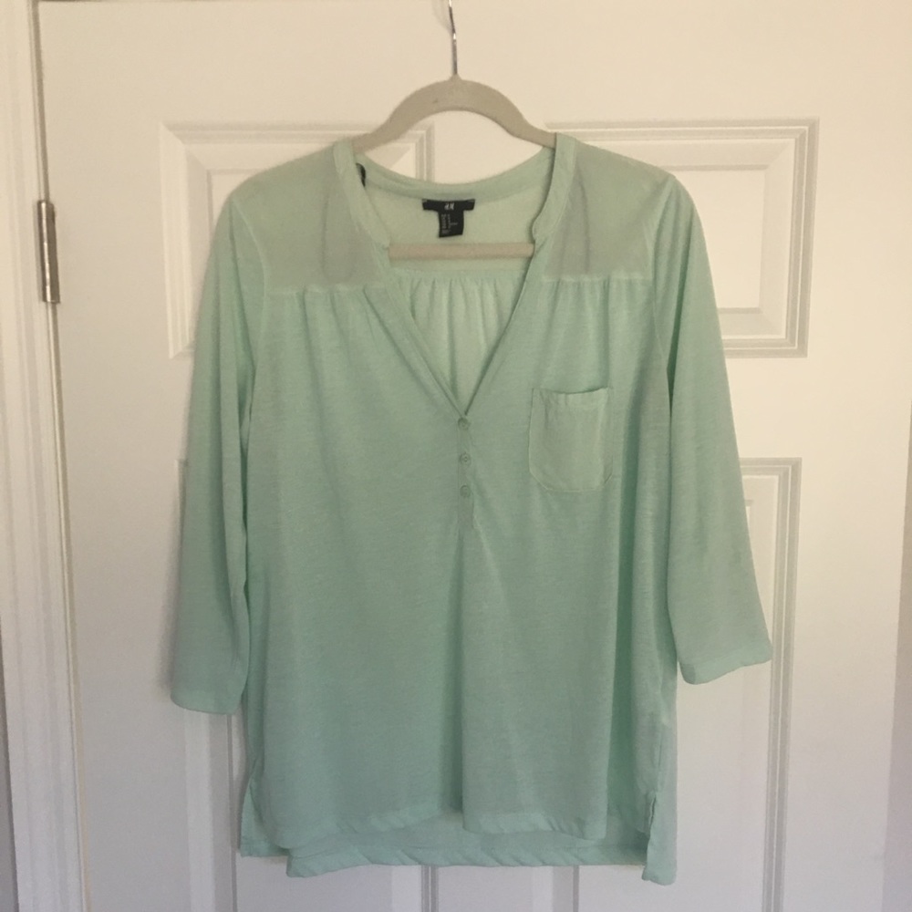 H&M Mint Green Top, Size M